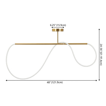Alessio Contemporary Minimalist 360 Adjustable Silicone Neon Rope Dimmable Linear Integrated LED Flush Mount